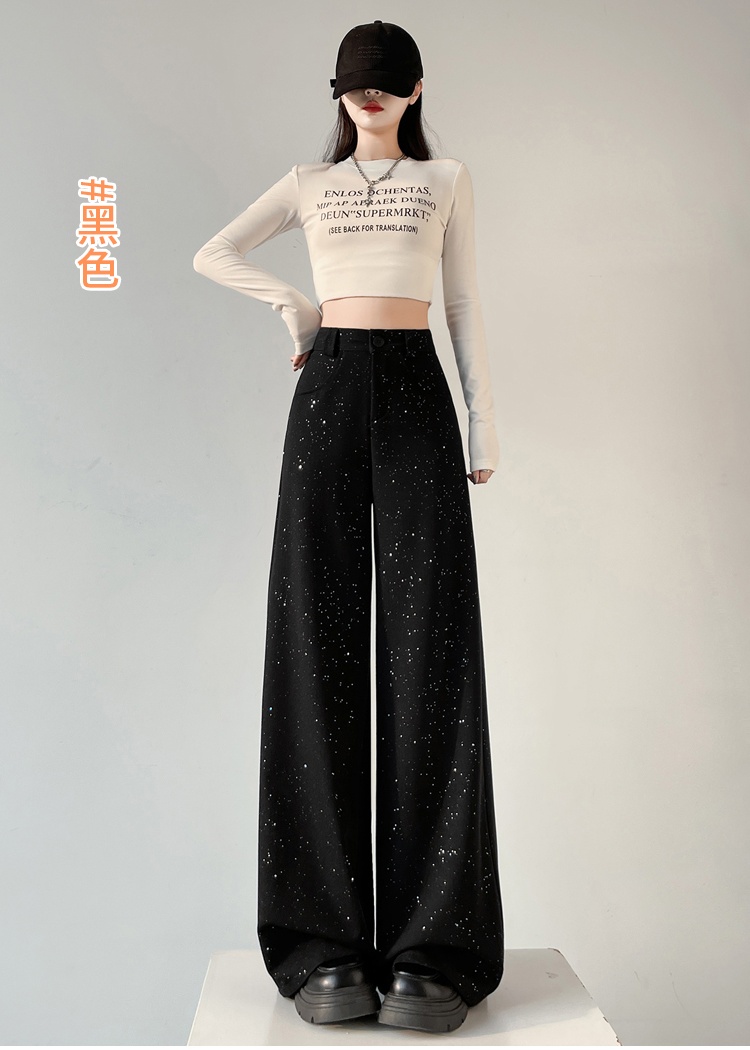 Sequins slim pants mopping business suit for women