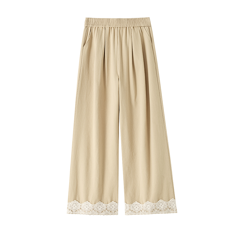 High waist nine tenths loose straight pants wide leg pants