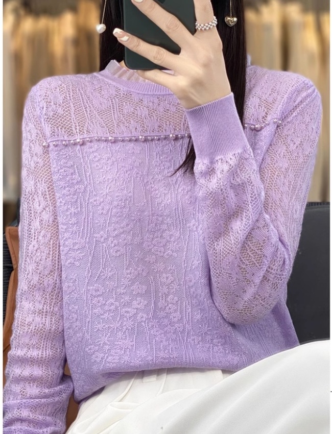 Long sleeve tops Western style bottoming shirt for women