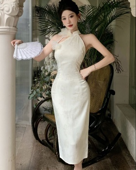 Long banquet formal dress jacquard temperament dress