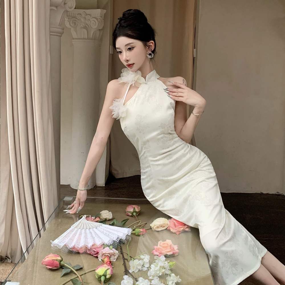 Long banquet formal dress jacquard temperament dress