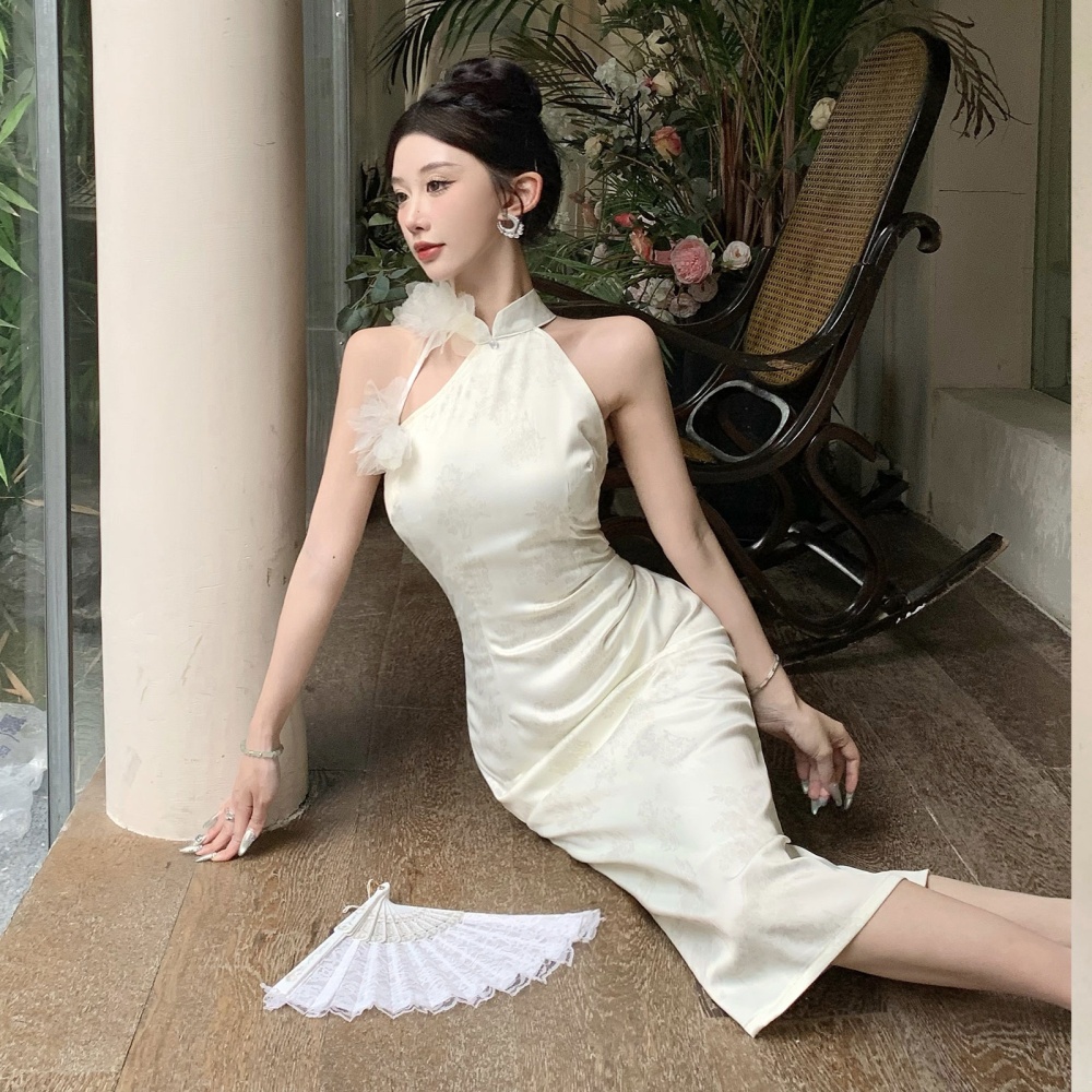 Long banquet formal dress jacquard temperament dress