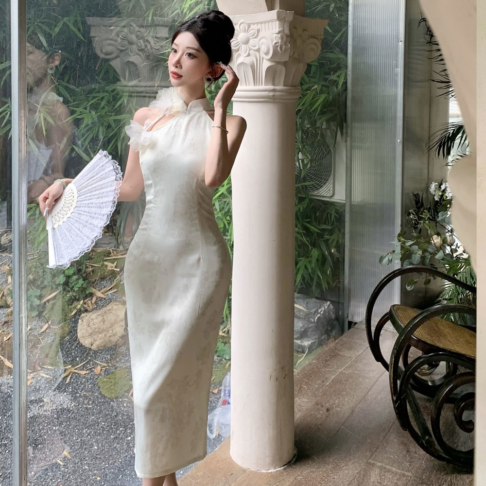 Long banquet formal dress jacquard temperament dress