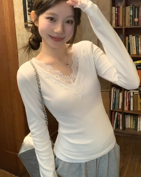 Slim bottoming shirt spring tops for women