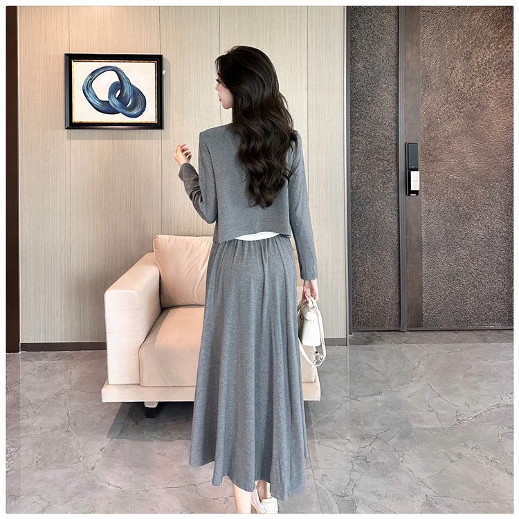 Korean style lazy long skirt cozy slim vest 3pcs set