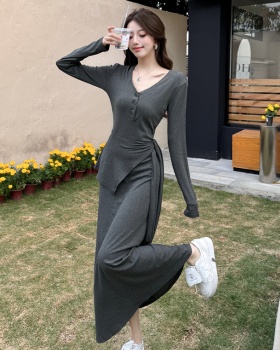 Pinched waist long dress minimalist dress for women