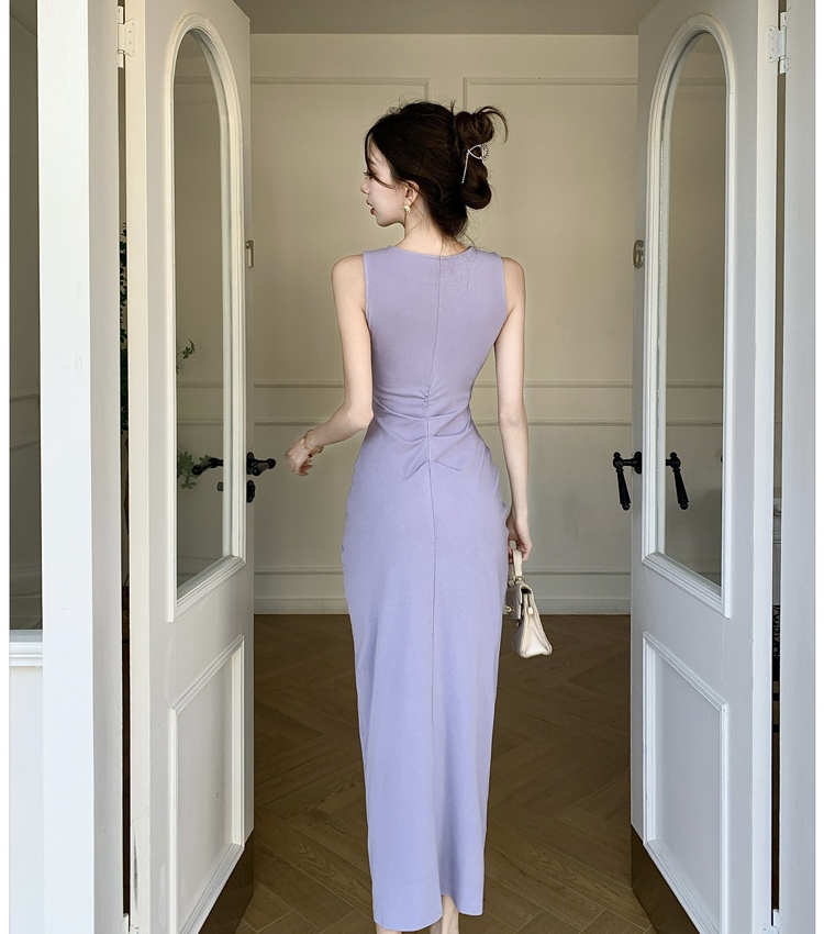 Purple temperament dress tight long dress for women