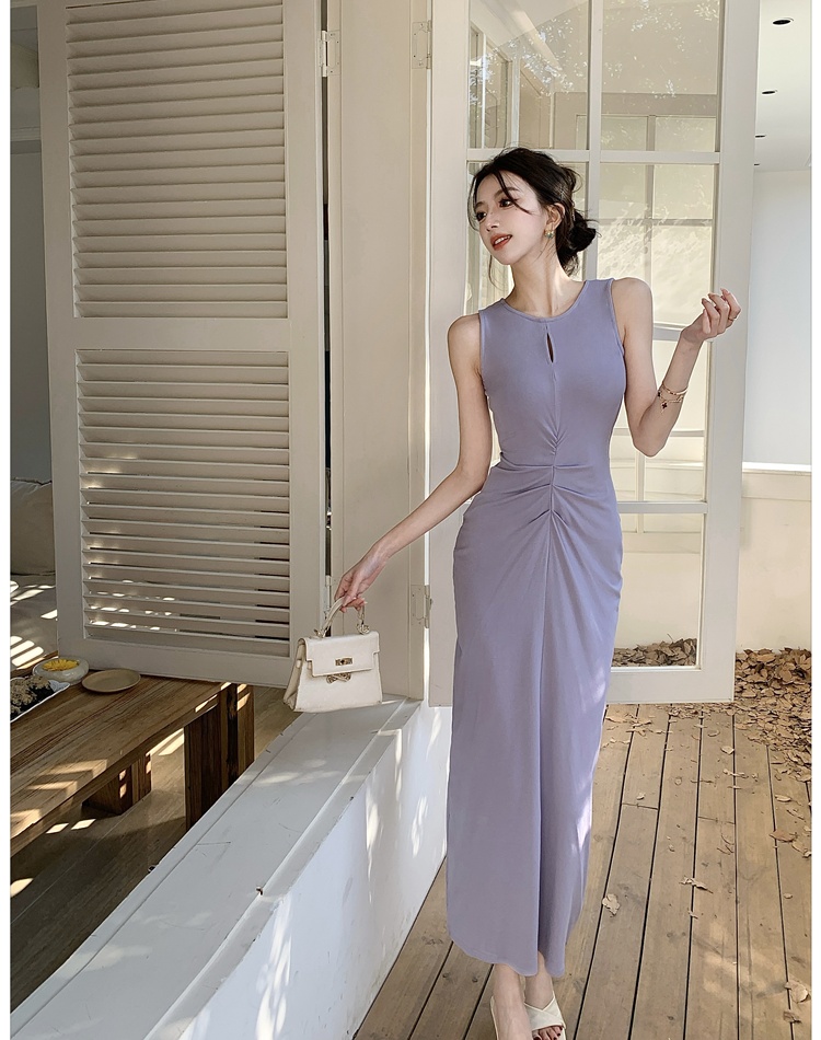 Purple temperament dress tight long dress for women