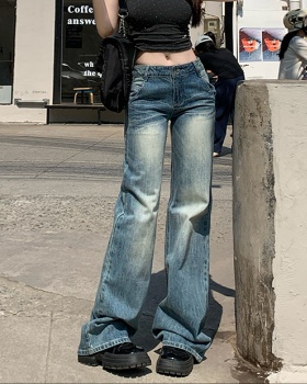 Wide leg long pants American style jeans for women