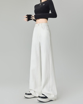 Wide leg mopping drape pants slim straight jeans