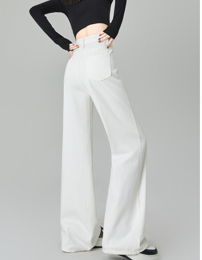 Wide leg mopping drape pants slim straight jeans