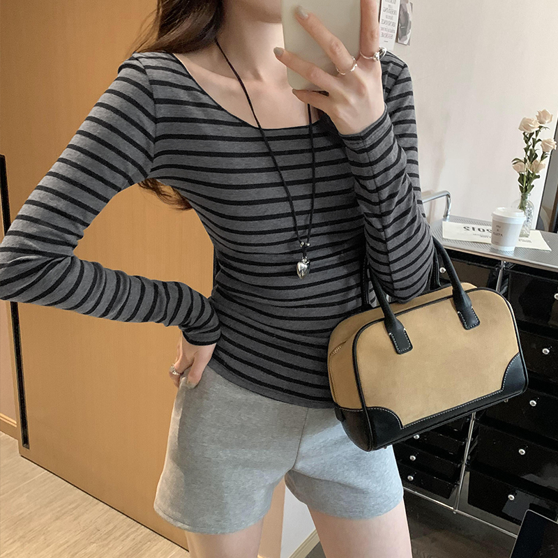 Spring and autumn T-shirt bottoming shirt for women