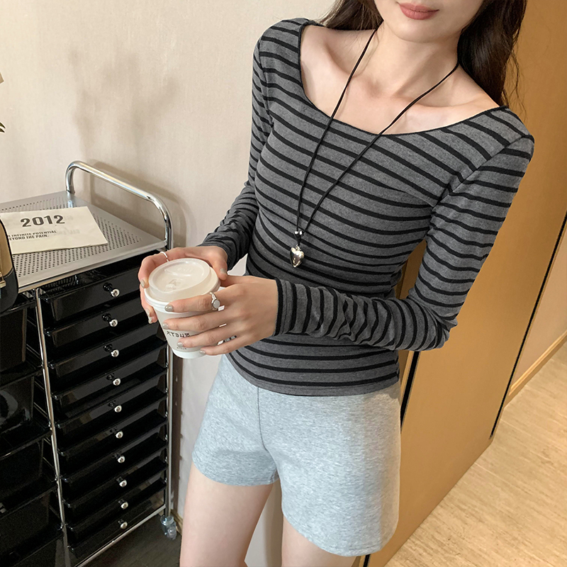 Spring and autumn T-shirt bottoming shirt for women