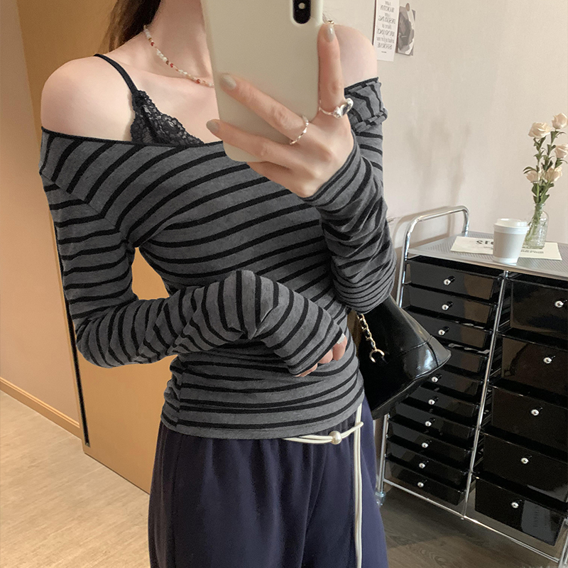 Spring and autumn T-shirt bottoming shirt for women