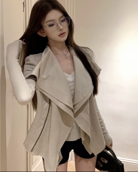 Splice knitted drape jacket lazy screw thread tops