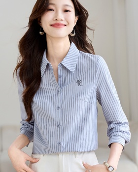 Spring all-match embroidery France style shirt