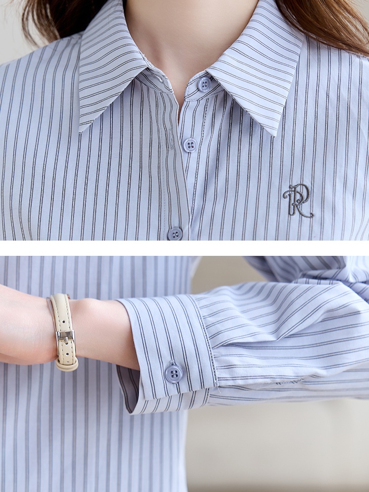 Spring all-match embroidery France style shirt