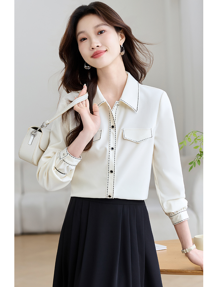 Chanelstyle spring tops fashion shirt for women