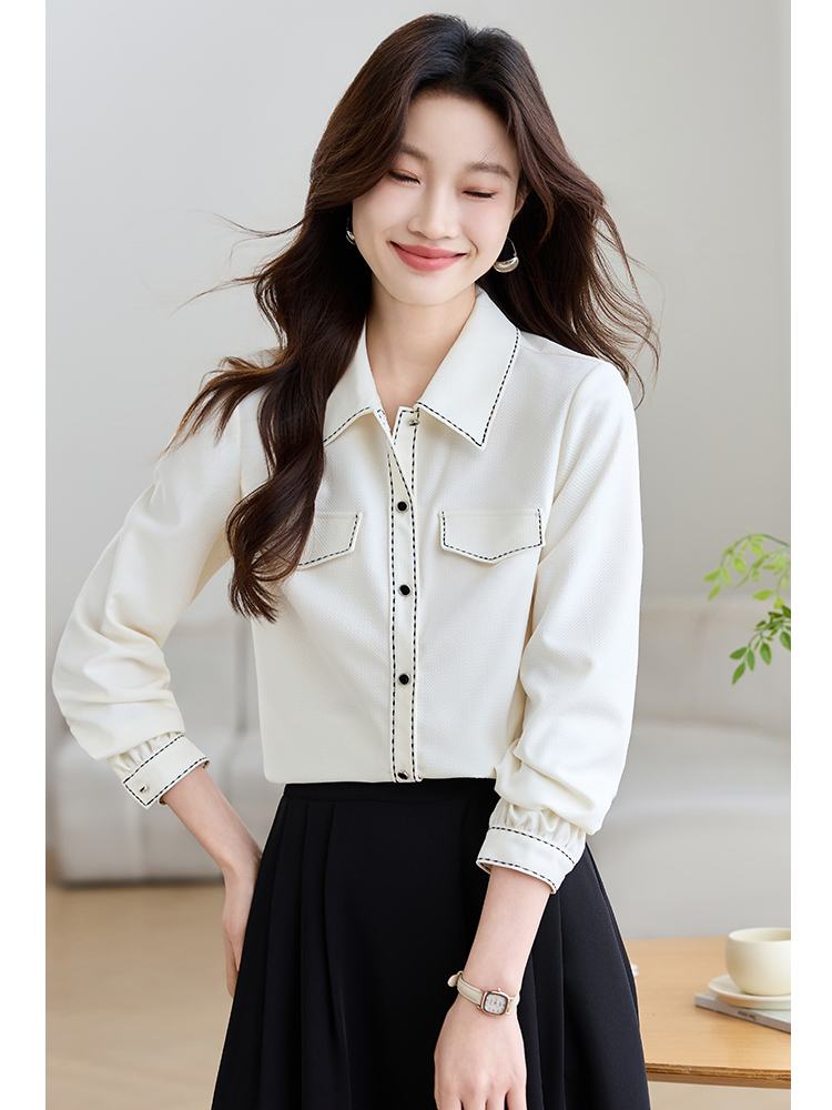 Chanelstyle spring tops fashion shirt for women