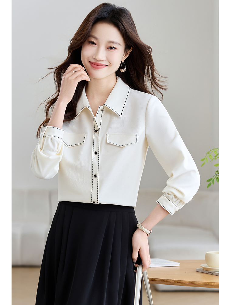 Chanelstyle spring tops fashion shirt for women