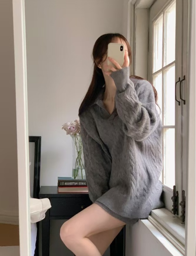 Loose knitted shorts Casual high waist sweater a set