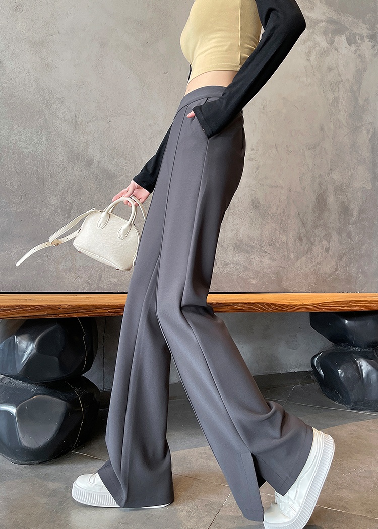 Mopping split drape suit pants elasticity speaker long pants