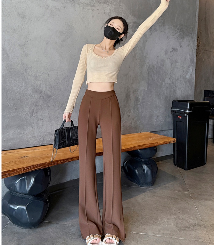 Mopping split drape suit pants elasticity speaker long pants