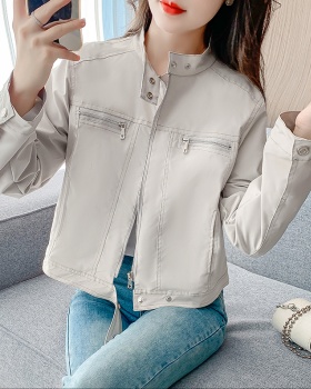 Casual spring work clothing cstand collar short coat for women