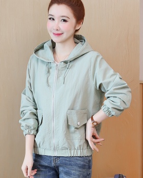 Short hooded tops spring work clothing for women