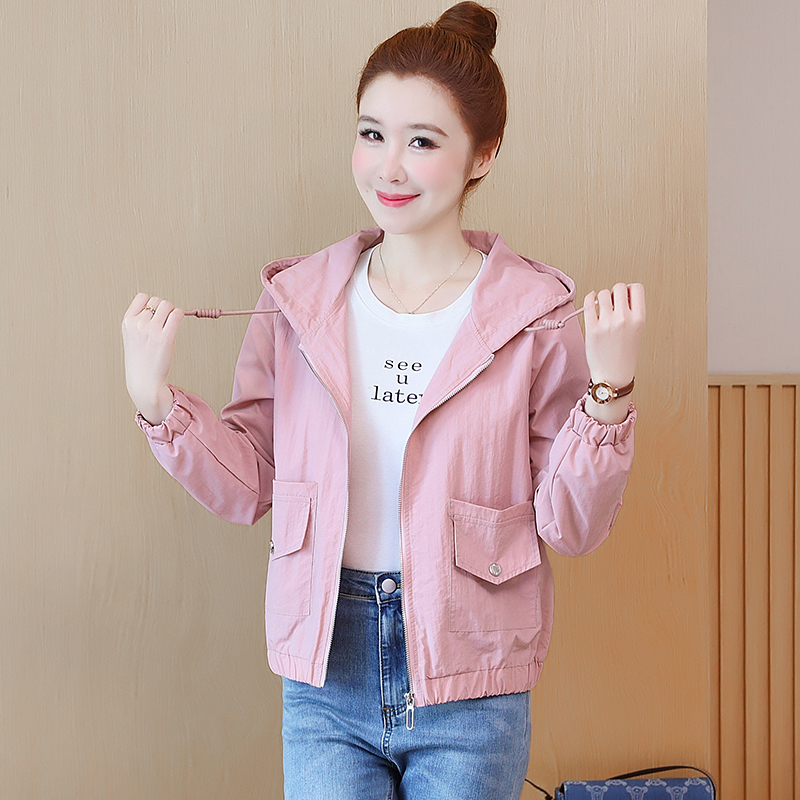 Short hooded tops spring work clothing for women