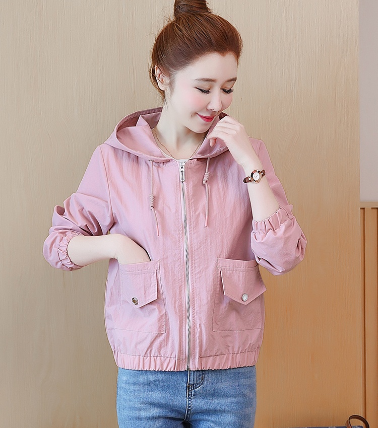 Short hooded tops spring work clothing for women