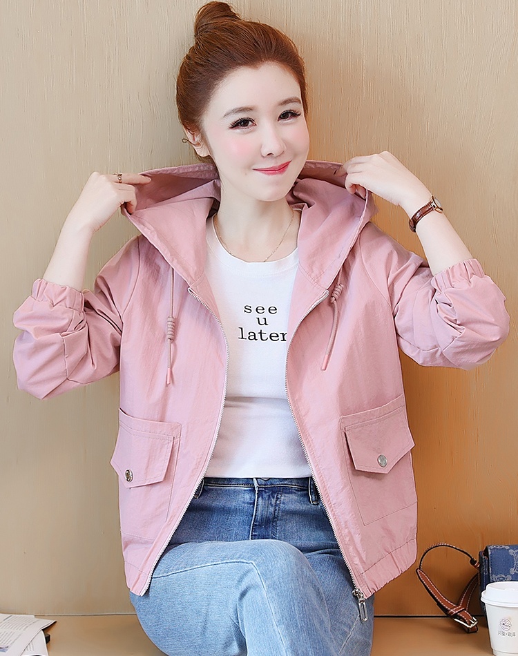 Short hooded tops spring work clothing for women