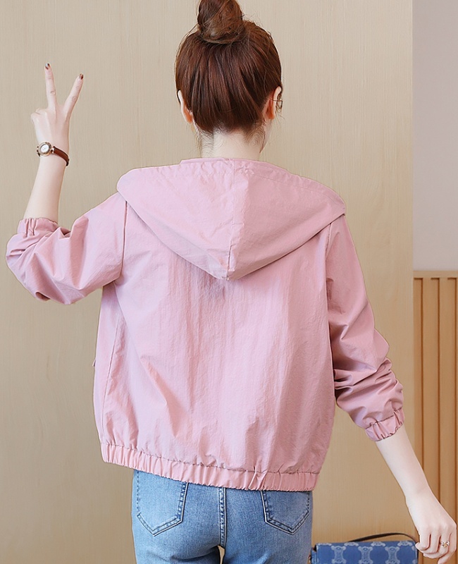 Short hooded tops spring work clothing for women