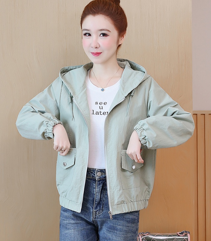 Short hooded tops spring work clothing for women