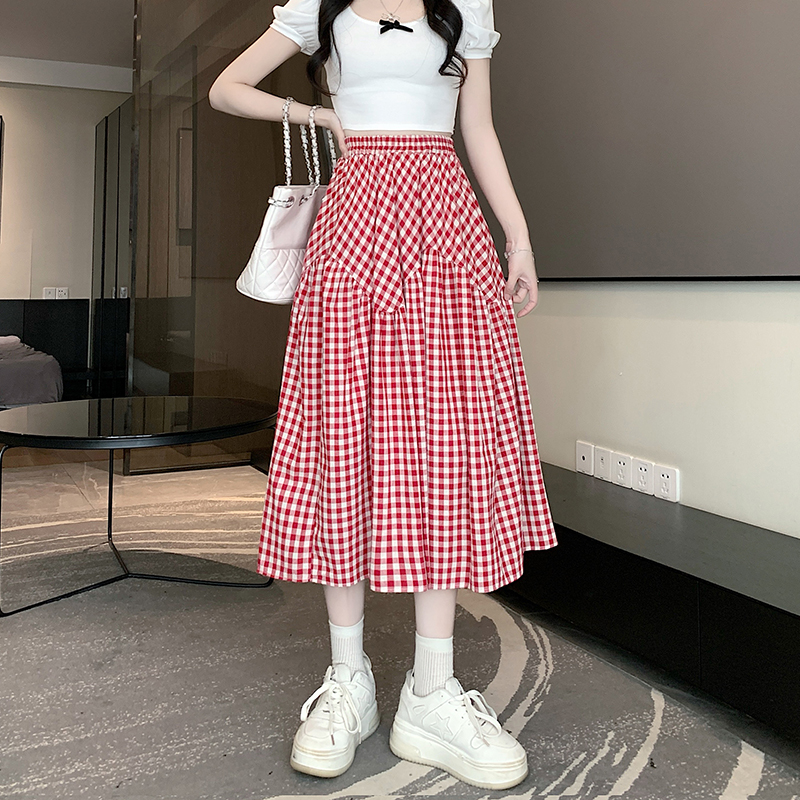 Slim A-line long skirt all-match skirt for women