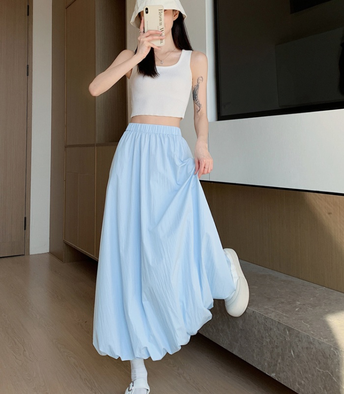 High waist puff skirt pocket skirt for women