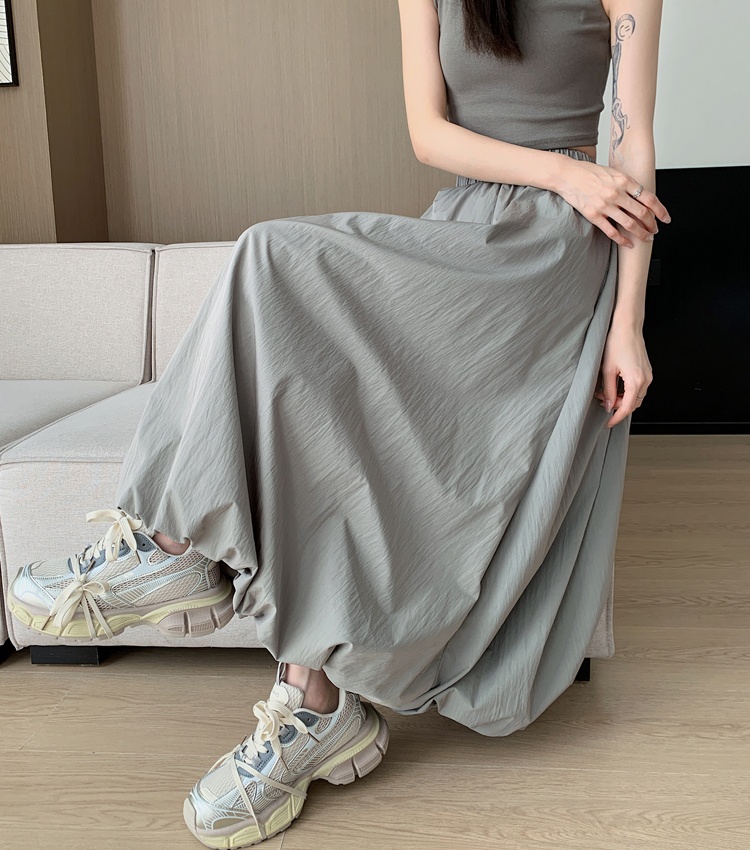 High waist puff skirt pocket skirt for women