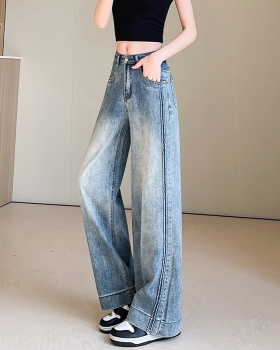 Spring wide leg pants straight jeans for women