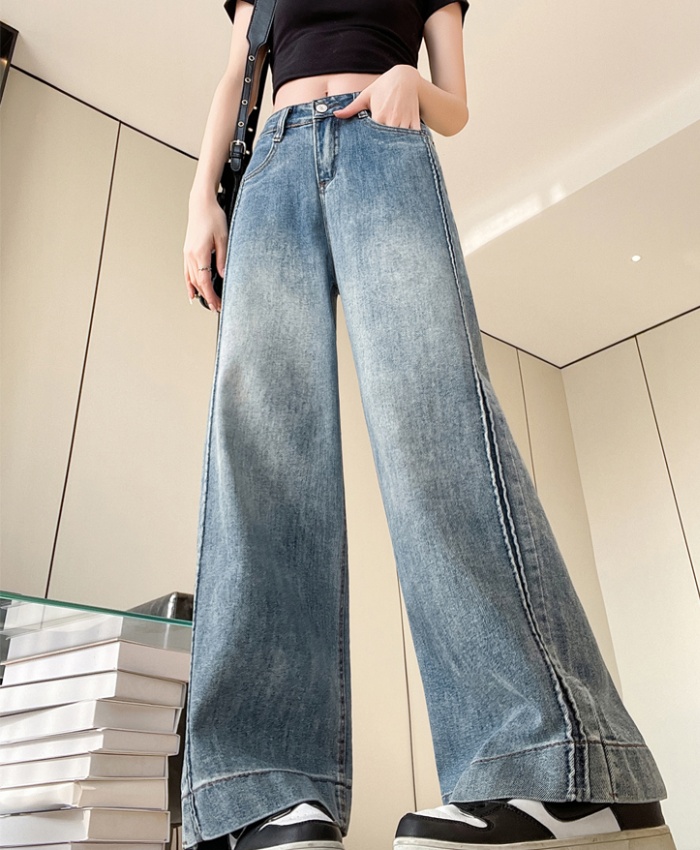 Spring wide leg pants straight jeans for women