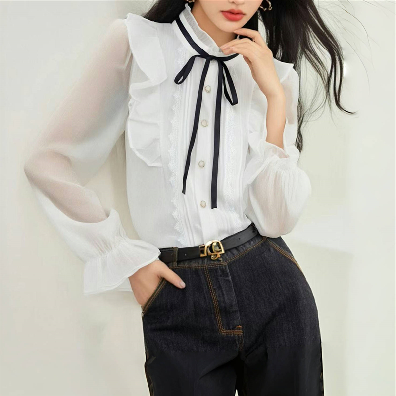 Unique court style shirt spring tops for women