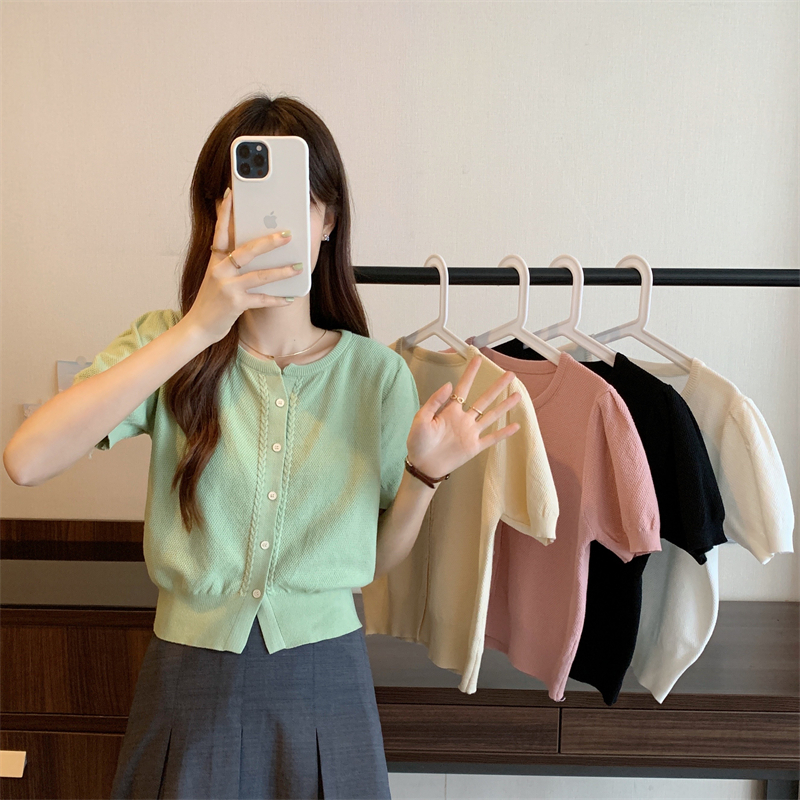 Short sleeve Korean style sweater summer tops