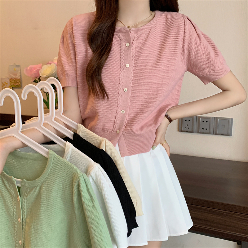 Short sleeve Korean style sweater summer tops