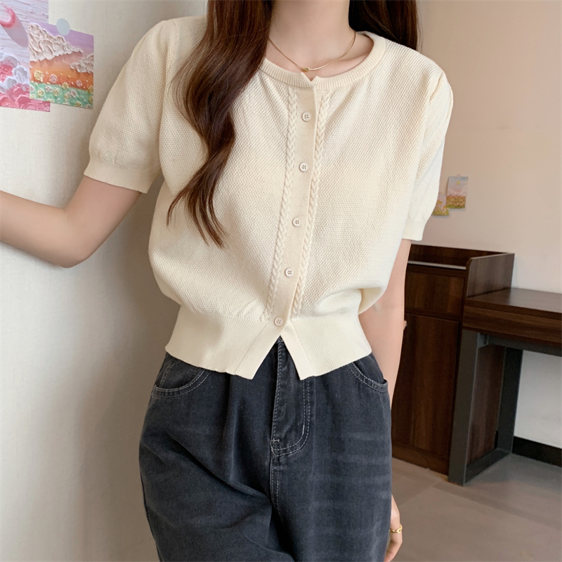 Short sleeve Korean style sweater summer tops