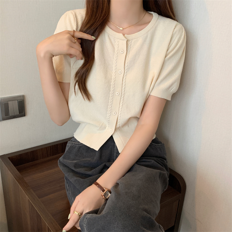 Short sleeve Korean style sweater summer tops