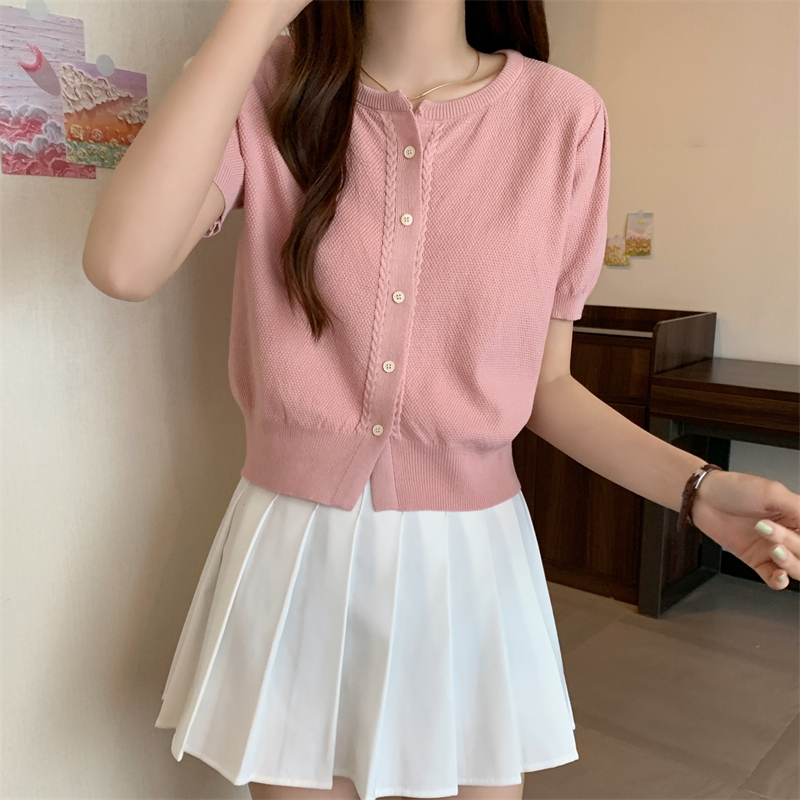 Short sleeve Korean style sweater summer tops