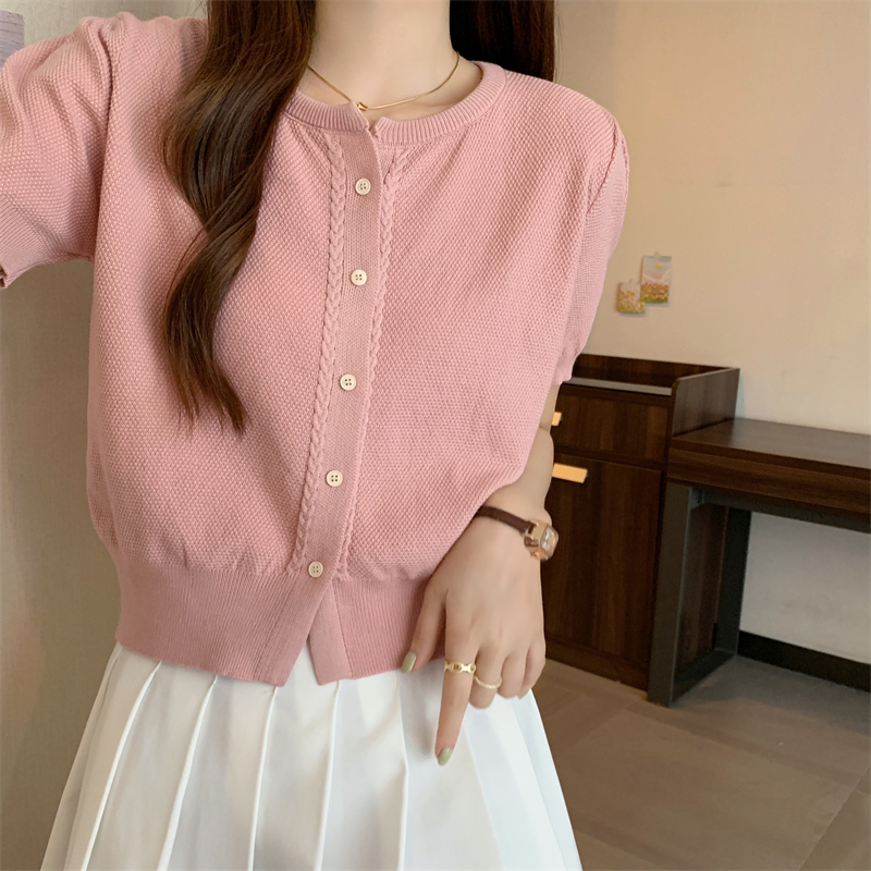 Short sleeve Korean style sweater summer tops