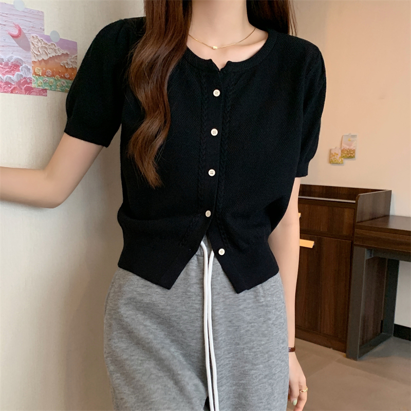 Short sleeve Korean style sweater summer tops