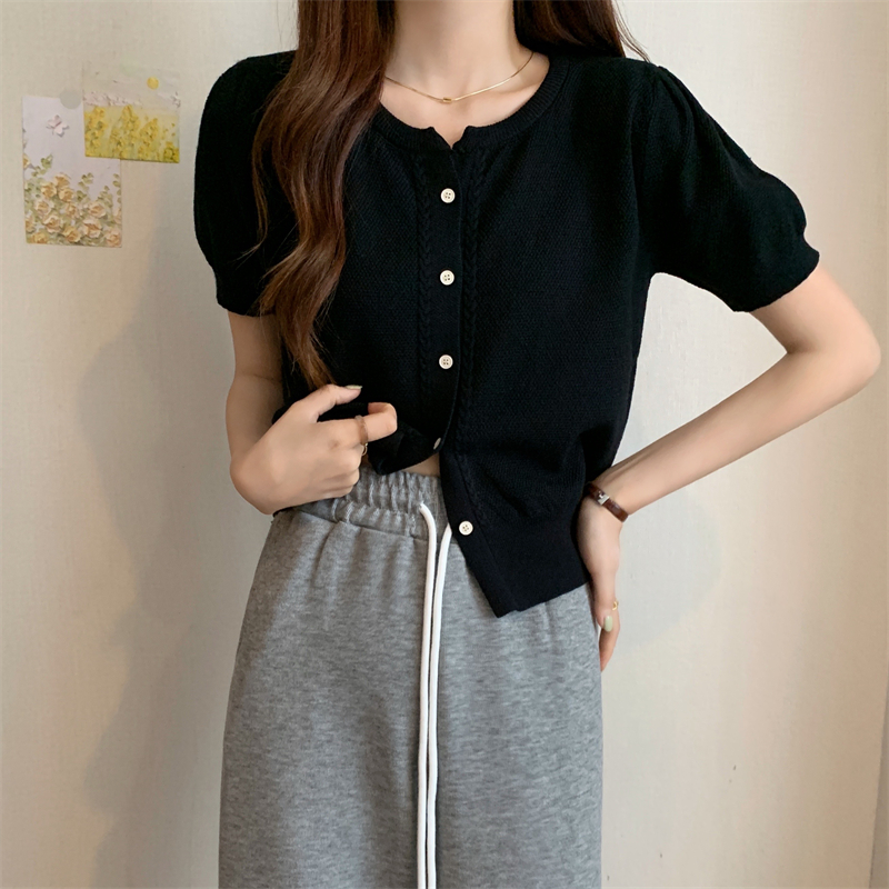 Short sleeve Korean style sweater summer tops