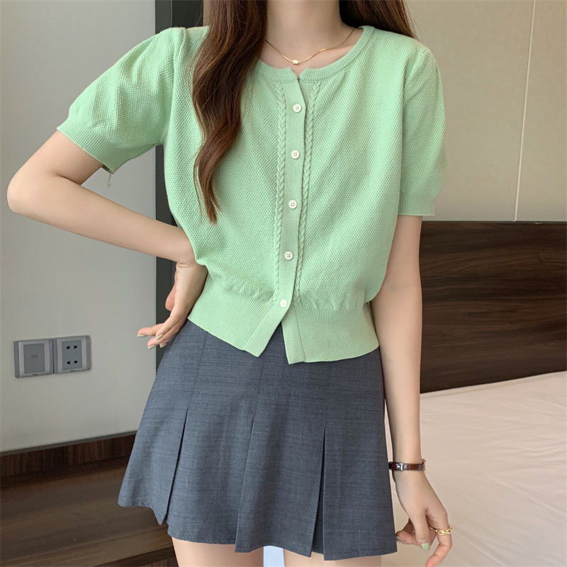 Short sleeve Korean style sweater summer tops