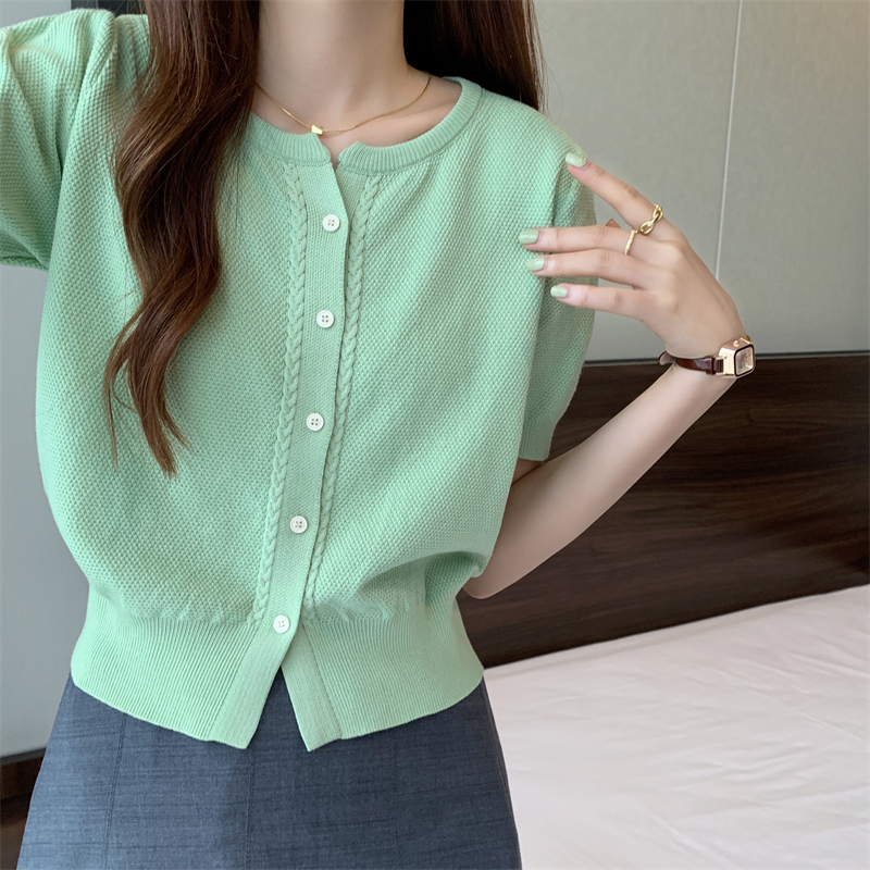 Short sleeve Korean style sweater summer tops